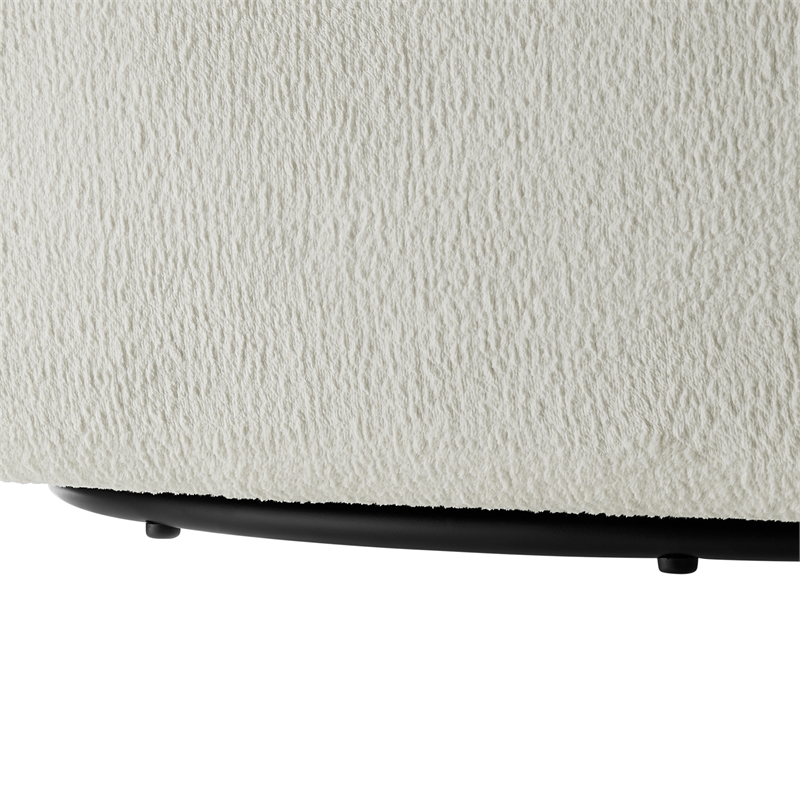 Pemberly Row Contemporary Ivory Performance Fabric Swivel Barrel Chair