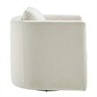 Pemberly Row Contemporary Ivory Performance Fabric Swivel Barrel Chair