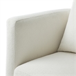 Pemberly Row Contemporary Ivory Performance Fabric Swivel Barrel Chair