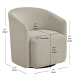 Pemberly Row Contemporary Sea Oat Beige Fabric Swivel Barrel Chair