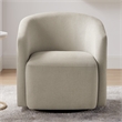 Pemberly Row Contemporary Sea Oat Beige Fabric Swivel Barrel Chair