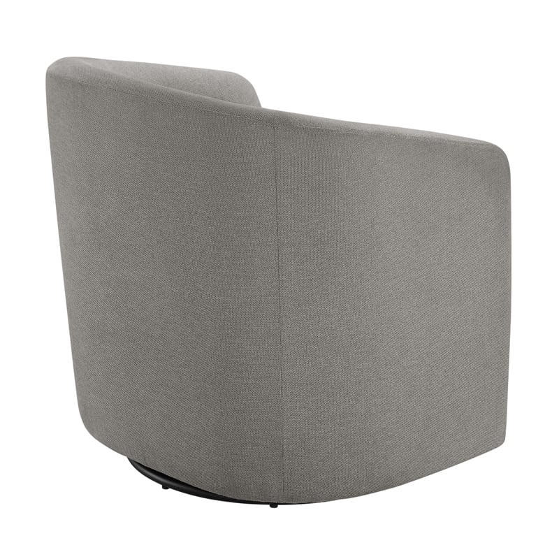 Pemberly Row Contemporary Gray Fabric Swivel Barrel Accent Chair