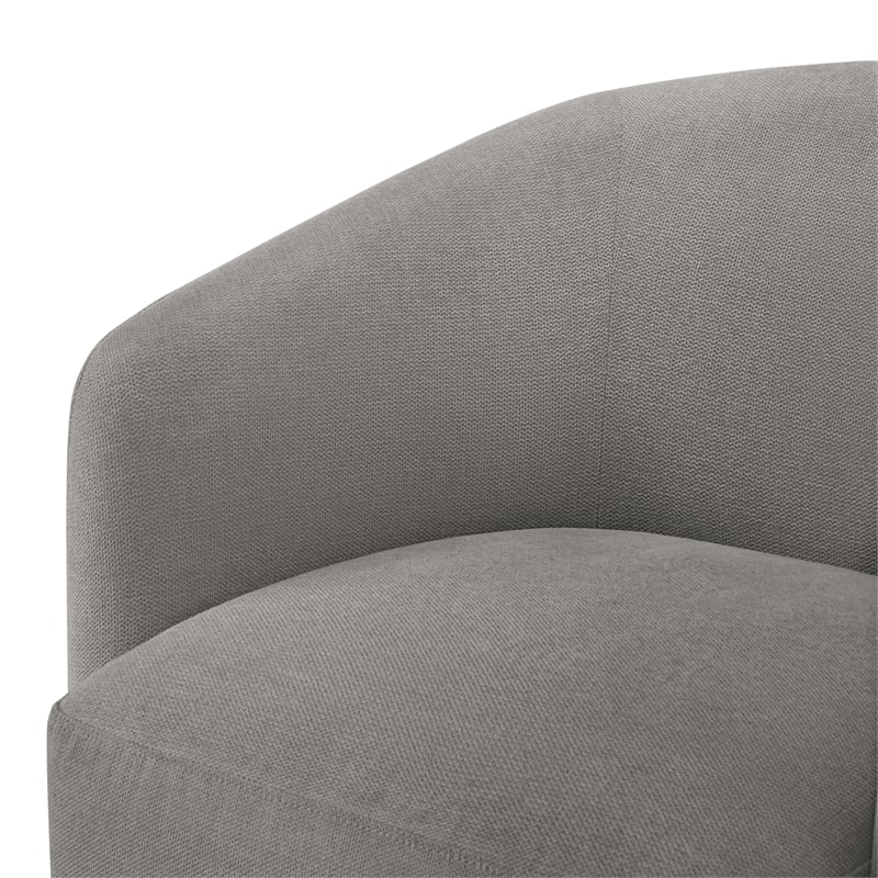 Pemberly Row Contemporary Gray Fabric Swivel Barrel Accent Chair