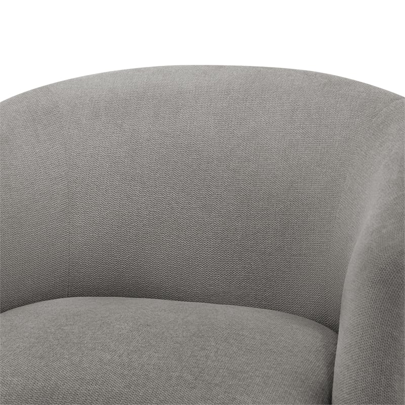 Pemberly Row Contemporary Gray Fabric Swivel Barrel Accent Chair