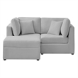 Pemberly Row Contemporary 3-Piece Gray Performance Fabric Chofa