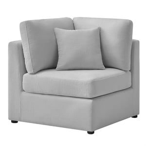 Pemberly Row Gray Performance Fabric Corner Wedge Accent Chair
