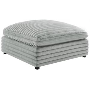 Pemberly Row 40&quot Square Ottoman in Plush Gray Cord-like Fabric