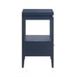 Pemberly Row Midnight Blue Wood 1-Drawer Nightstand with Floating Top