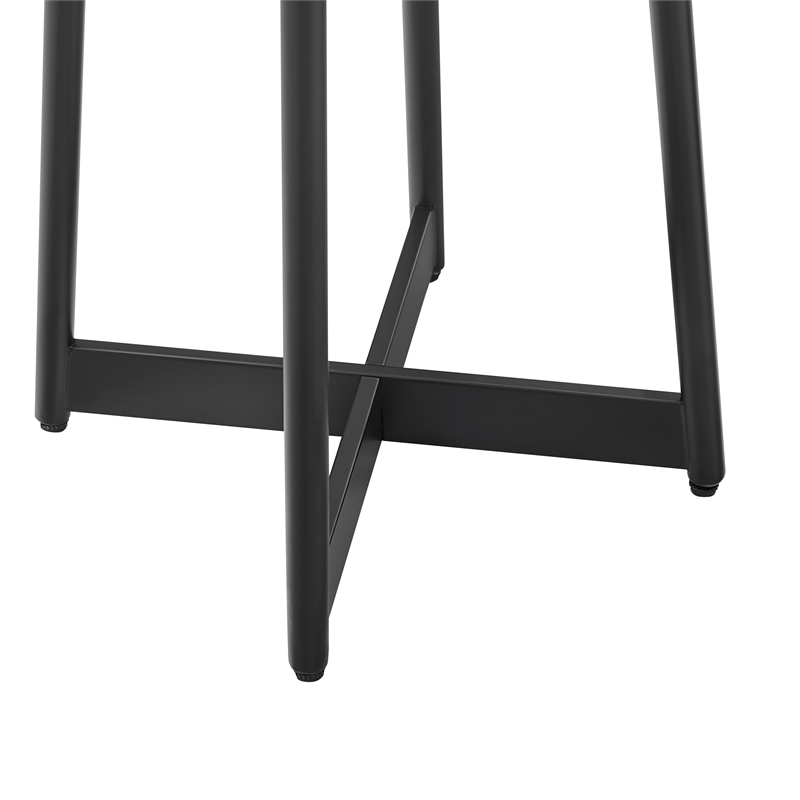 Pemberly Row Contemporary Round Black Finished Metal Accent Table