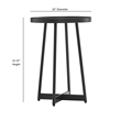 Pemberly Row Contemporary Round Black Finished Metal Accent Table