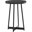 Pemberly Row Contemporary Round Black Finished Metal Accent Table