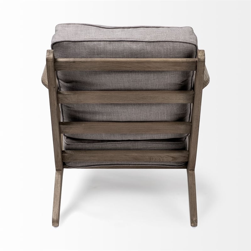 Pemberly Row Flint Gray Fabric Covered Wooden Frame Accent Chair