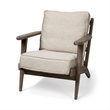 Pemberly Row Contemporary Beige Fabric Wrapped Wooden Frame Accent Chair