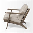 Pemberly Row Contemporary Beige Fabric Wrapped Wooden Frame Accent Chair