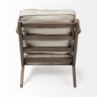 Pemberly Row Contemporary Beige Fabric Wrapped Wooden Frame Accent Chair