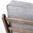 Pemberly Row Gray Fabric Wrapped Brown Wooden Frame Accent Chair