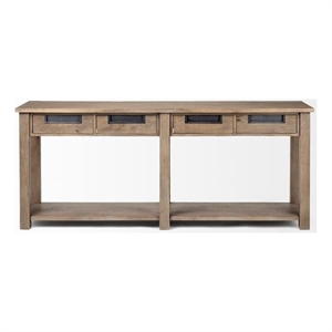 Pemberly Row 72x30 LIGHT BROWN WOOD FOUR DRAWER CONSOLE TABLE