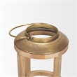 Pemberly Row Farmhouse Small Natural Wood Cylindrical Lantern