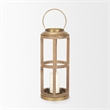 Pemberly Row Farmhouse Small Natural Wood Cylindrical Lantern