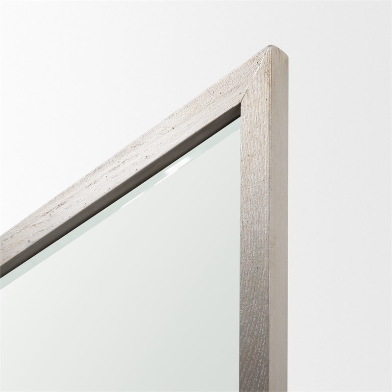 Pemberly Row Modern Transitional 26x22 Brown Wood Frame Mirror
