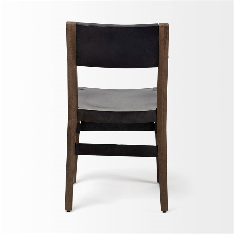 Pemberly Row Brown Dining Chair with Solid Indian Mango Wood (Set of 2)