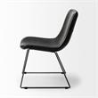 Pemberly Row Black Faux-Leather Iron Frame Dining Chair (Set of 2)