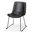 Pemberly Row Black Faux-Leather Iron Frame Dining Chair (Set of 2)