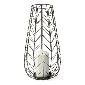 Pemberly Row Petiole Small Gold Toned Metal Table Candle Holder