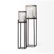 Pemberly Row Steen Set of Two Black Meshed Metal Candle Holder Lanterns