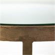 Pemberly Row Round Glass Top Gold Metal and Marble Detail End/Side Table