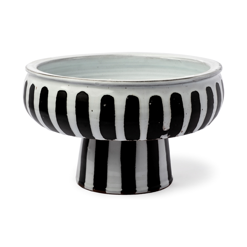 Pemberly Row Modern / Contemporary Black and White ceramic bowl