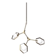 Pemberly Row Contemporary Brass tone Metal MultiArm 3 Light Chandelier
