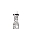 Pemberly Row Small Black Metal Snakeskin Pattern Glass Table Candle Holder