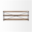Pemberly Row 80Lx16Wx30H Brown Wood and Black Iron Console Table (Set of 2)