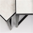 Pemberly Row 15x24 Set of Two Square Top White Marble & Black Iron Tables