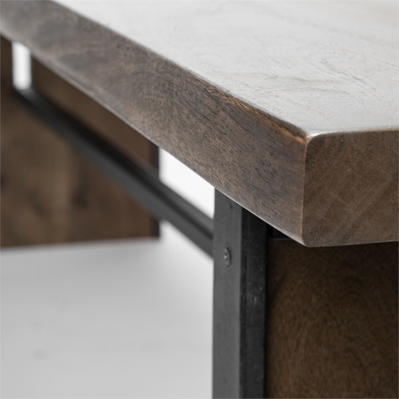 Pemberly Row 70x18 Live-Edge Wooden Medium Brown Dining Bench