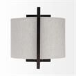Pemberly Row 9x13 Black Toned Metal Cream Lampshade Wall Sconce