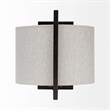 Pemberly Row 9x13 Black Toned Metal Cream Lampshade Wall Sconce