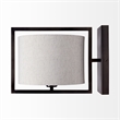 Pemberly Row 9x13 Black Toned Metal Cream Lampshade Wall Sconce