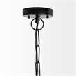 Pemberly Row 25x25 Blonde Brown Wood and Black Metal Six Bulb Pendant Light