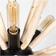 Pemberly Row 25x25 Blonde Brown Wood and Black Metal Six Bulb Pendant Light