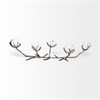 Pemberly Row Distressed Silver Metal Creeper Five Candle Table Candle Holder