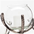 Pemberly Row Distressed Silver Metal Creeper Five Candle Table Candle Holder