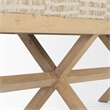 Pemberly Row 50x18 Light Brown Wood Base Beige-Toned Woven Cushion Bench