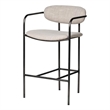 Pemberly Row Contemporary Counter Stool in Matte Black and Beige