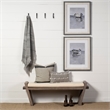 Pemberly Row Fabric Upholstered Seat Entryway Bench in Cream/Brown