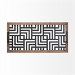 Pemberly Row Contemporary Brown Wood Metal and Glass Serving Tray