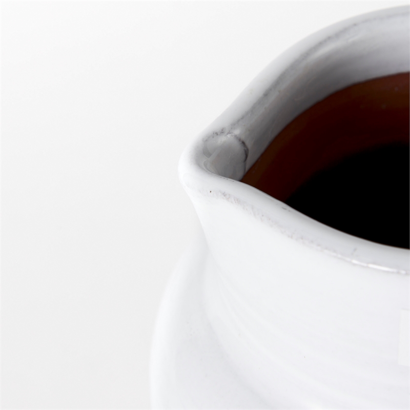 Pemberly Row Modern Farmhouse Large White/Charcoal Ceramic Jug