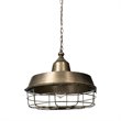 Pemberly Row Farmhouse 14x 14.5 Gold Toned Metal Cage Pendant Light