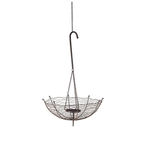 Pemberly Row Medium Black Metal Umbrella Candle Holder Lantern